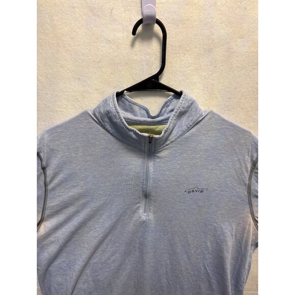 Orvis Lightweight Blue Half-Zip Pullover Shirt L - Picture 3 of 14